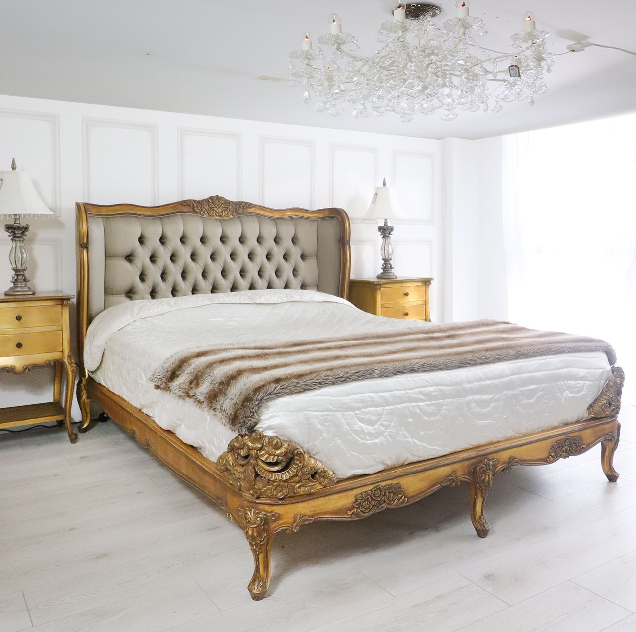 French Country Upholstered Bed