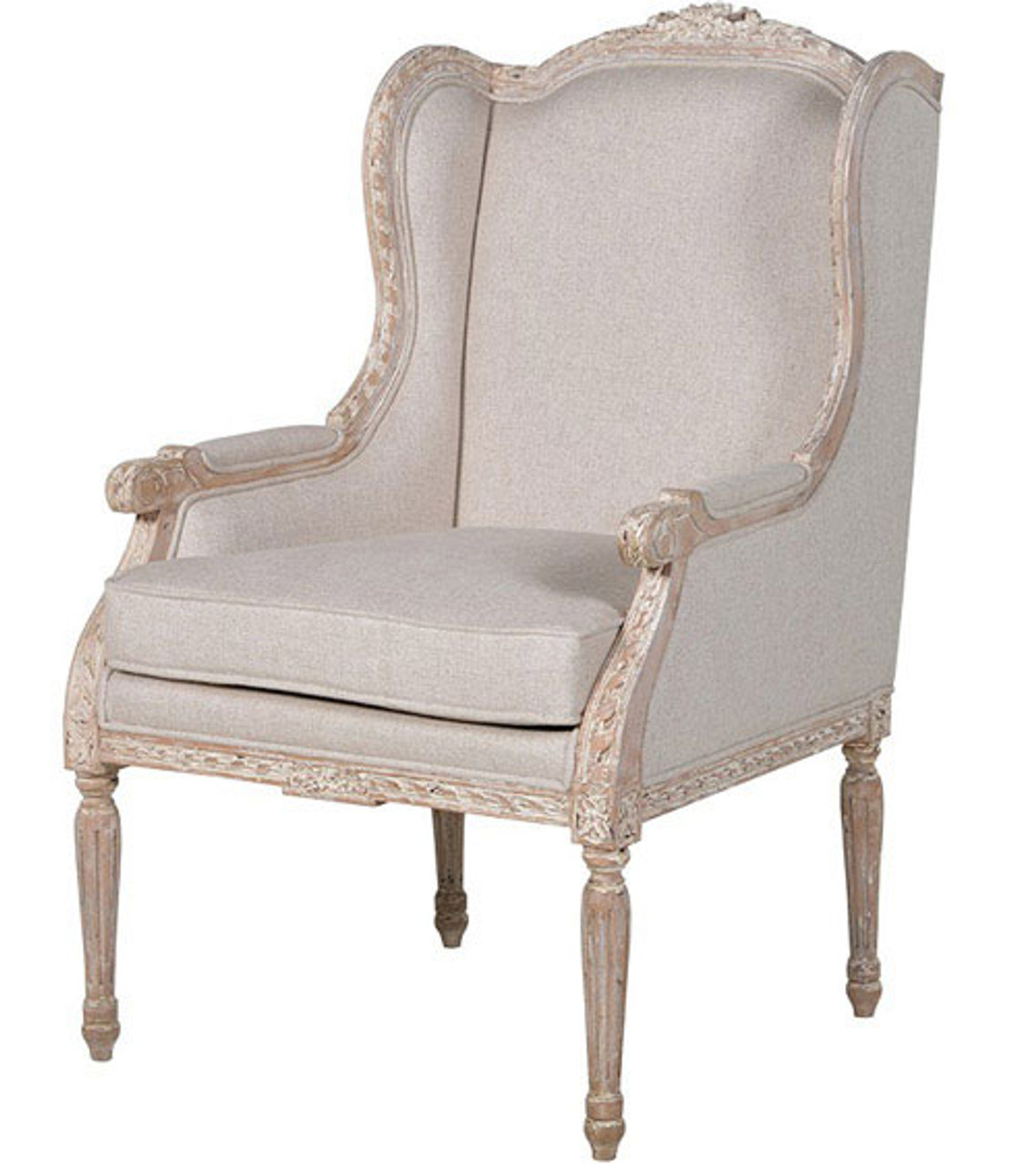 White Washed Arm Chair