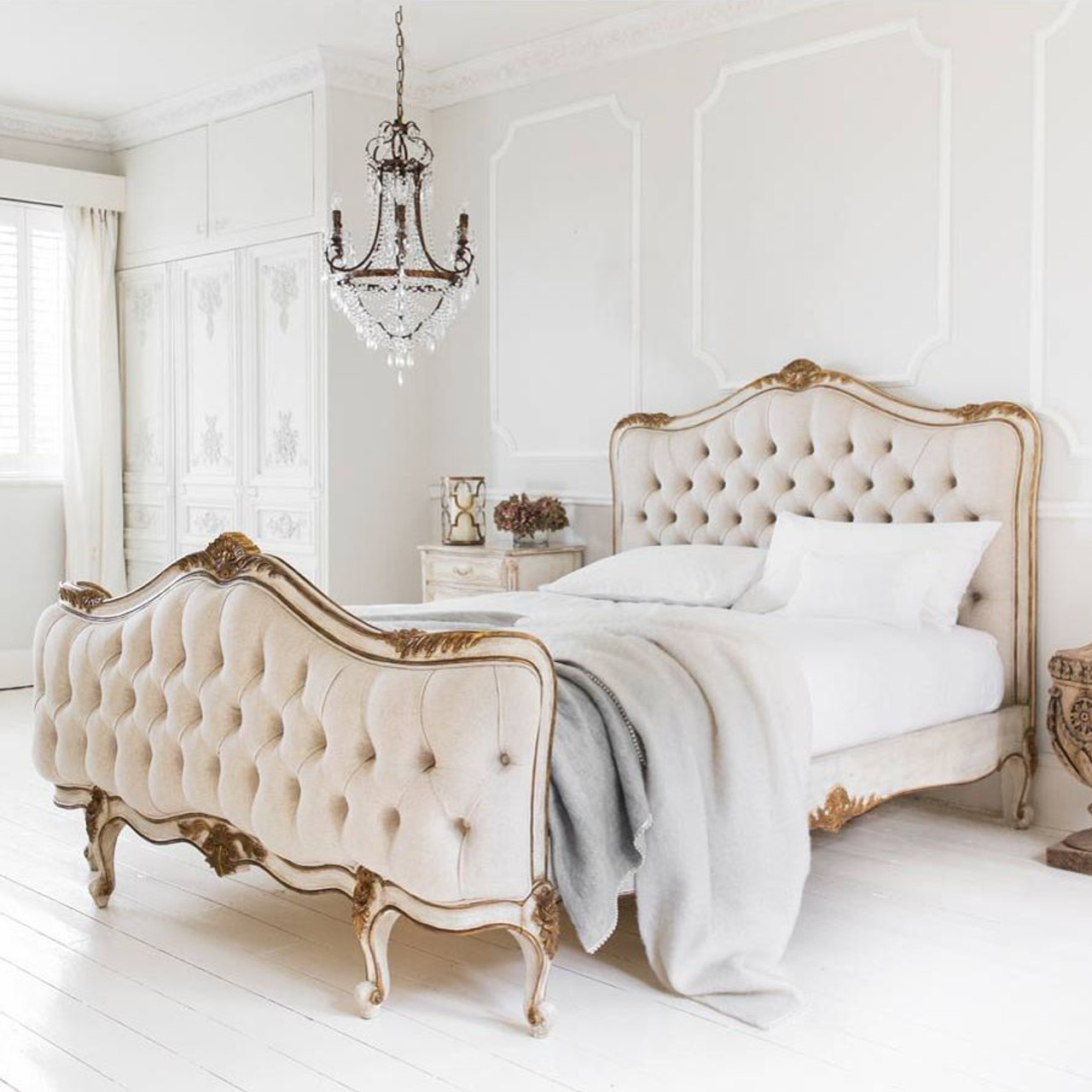 French Tufted Bed - French Country Furniture USA