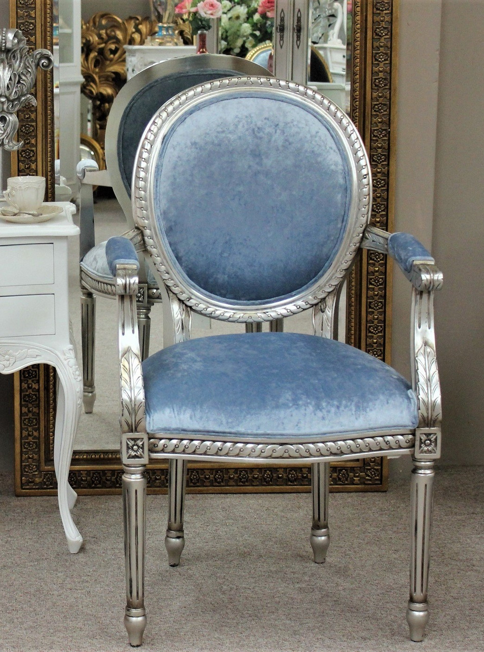French Chair Light Blue Chair Furniture Baroque Rococo 