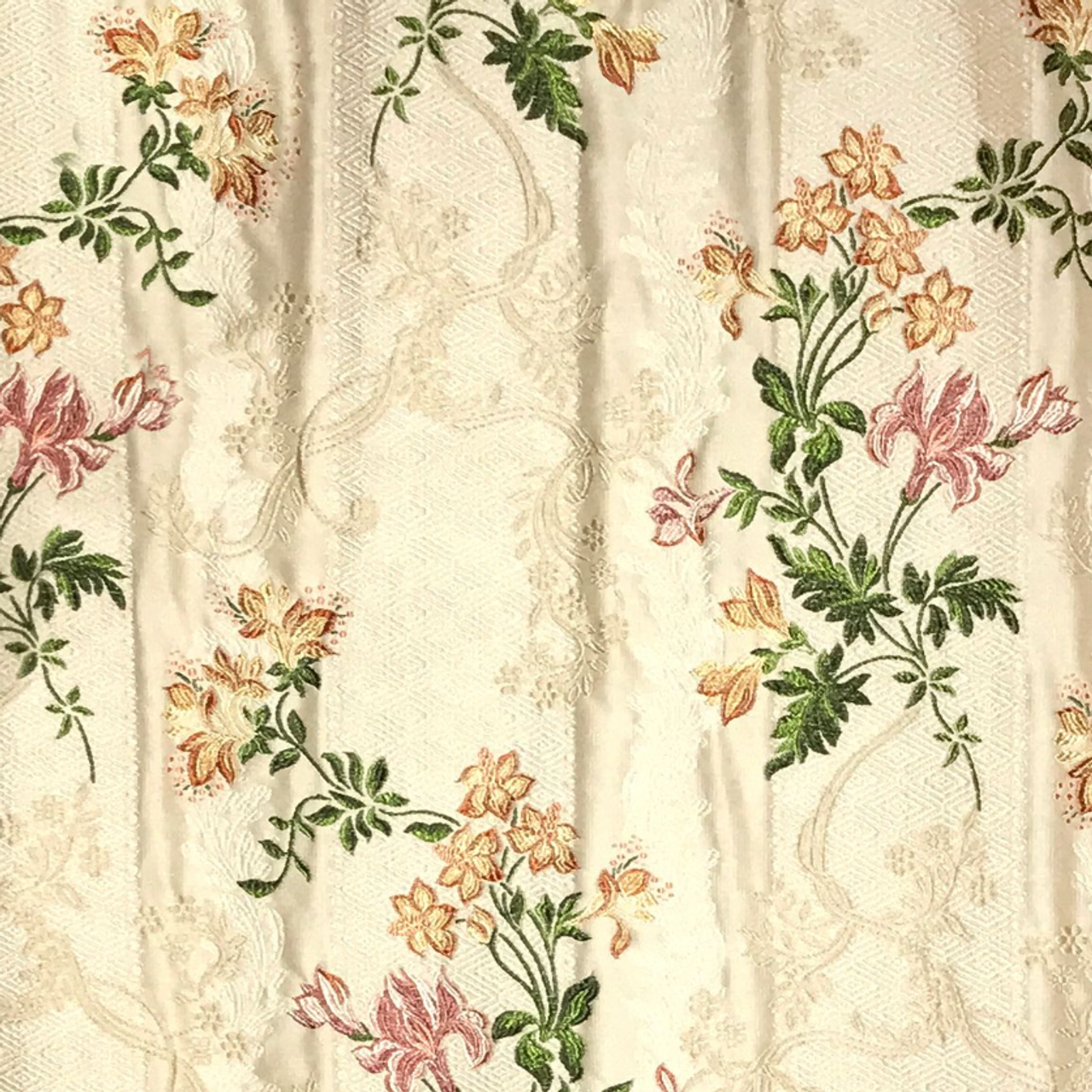 SCALAMANDRE SPOLINATO OFF WHITE FABRIC BY THE YARD - French Country  Furniture USA