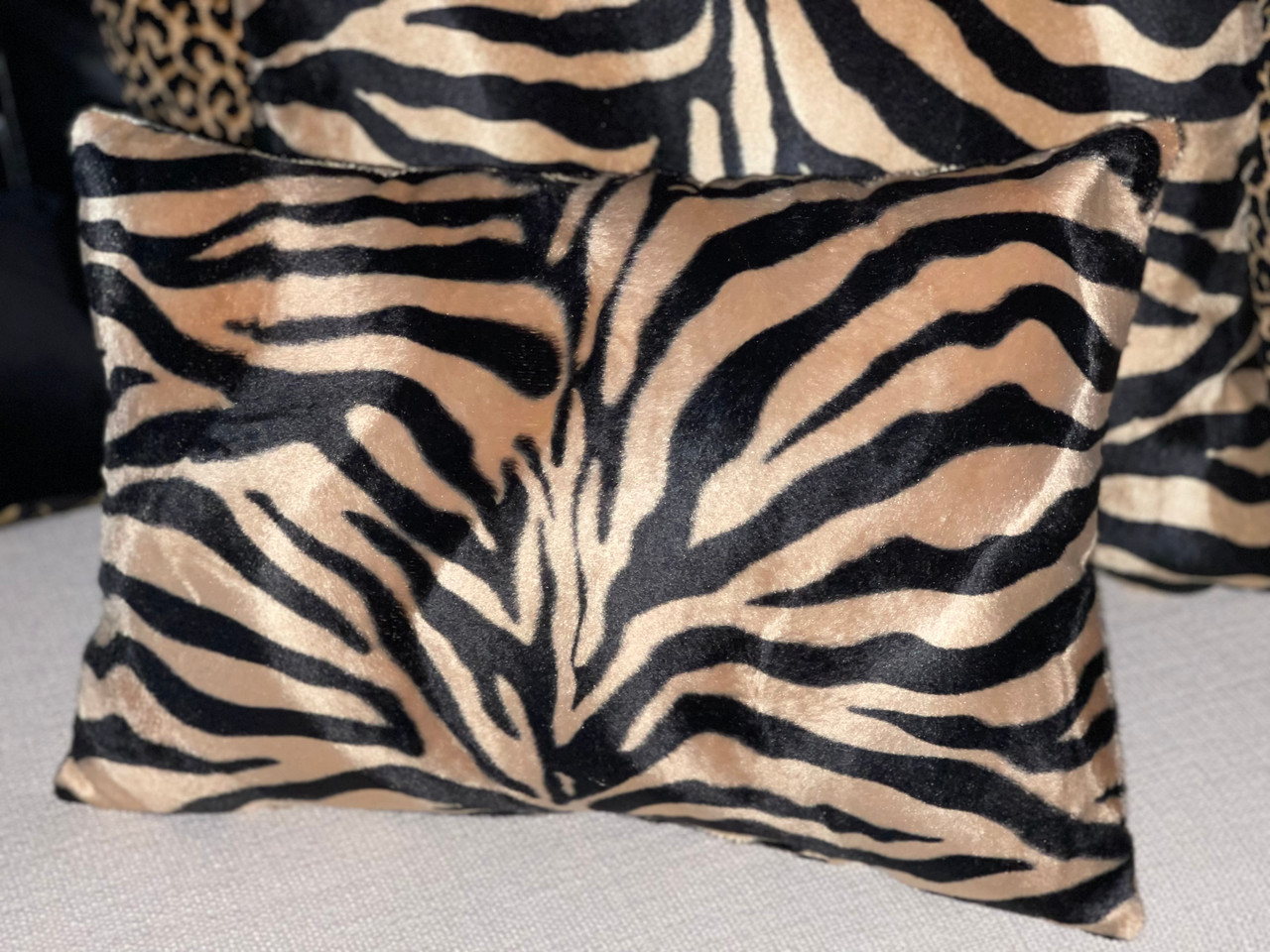 Zebra Leather Bed Pillows - Contemporary - Bedroom