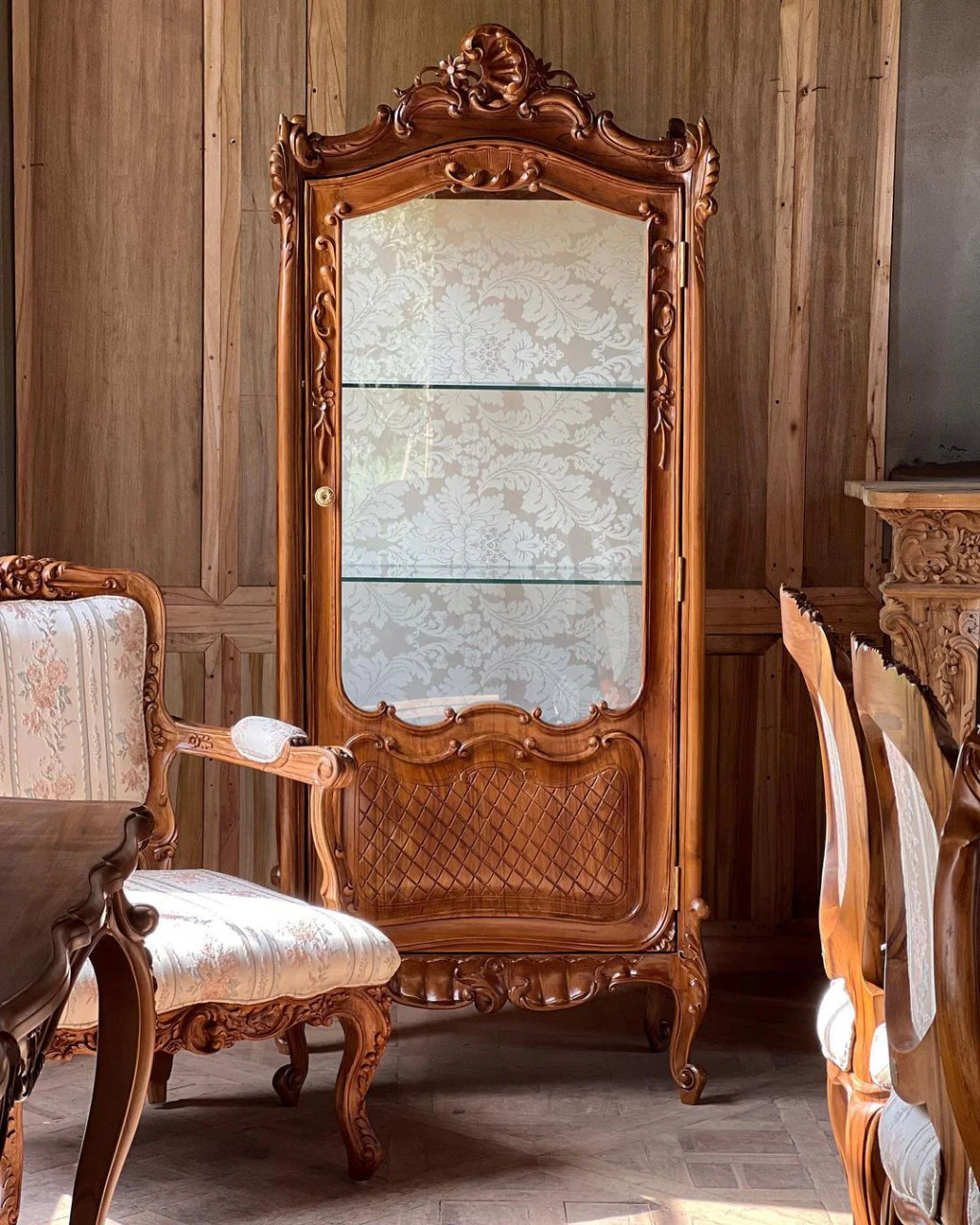 FRENCH GLASS DISPLAY CABINET