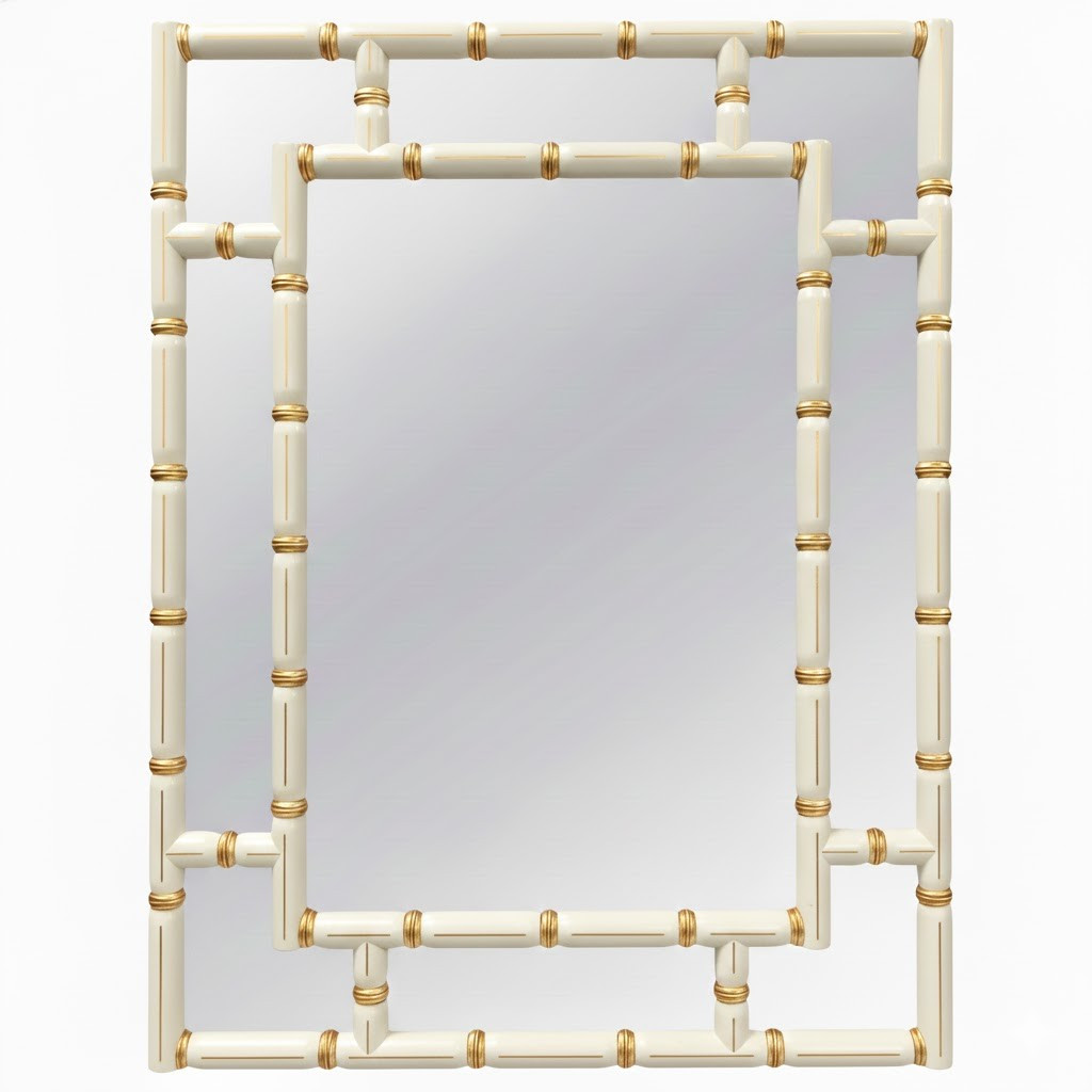 BAMBOO WALL MIRROR GOLD