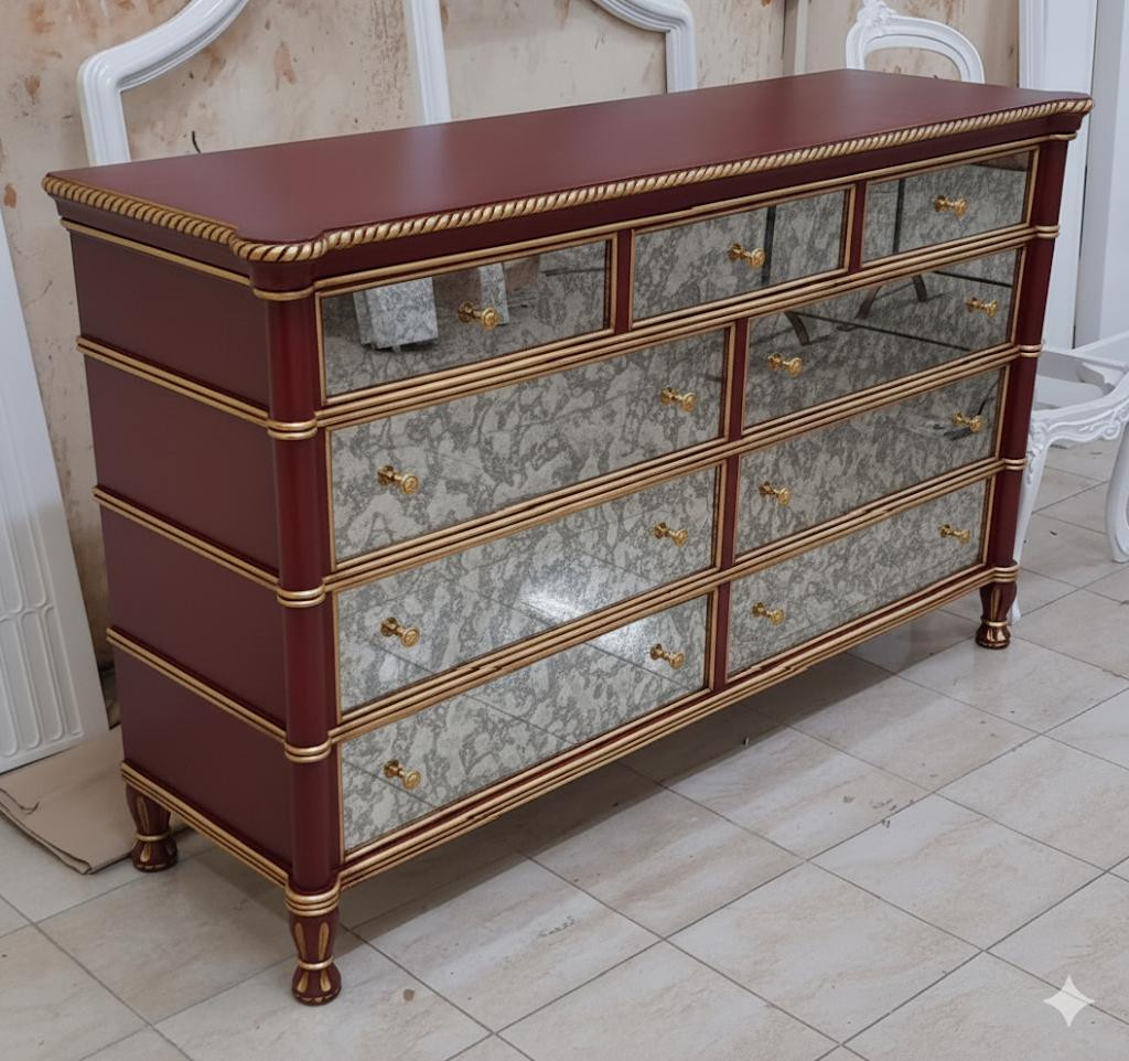 10 DRAWER MIRRORED DRESSER