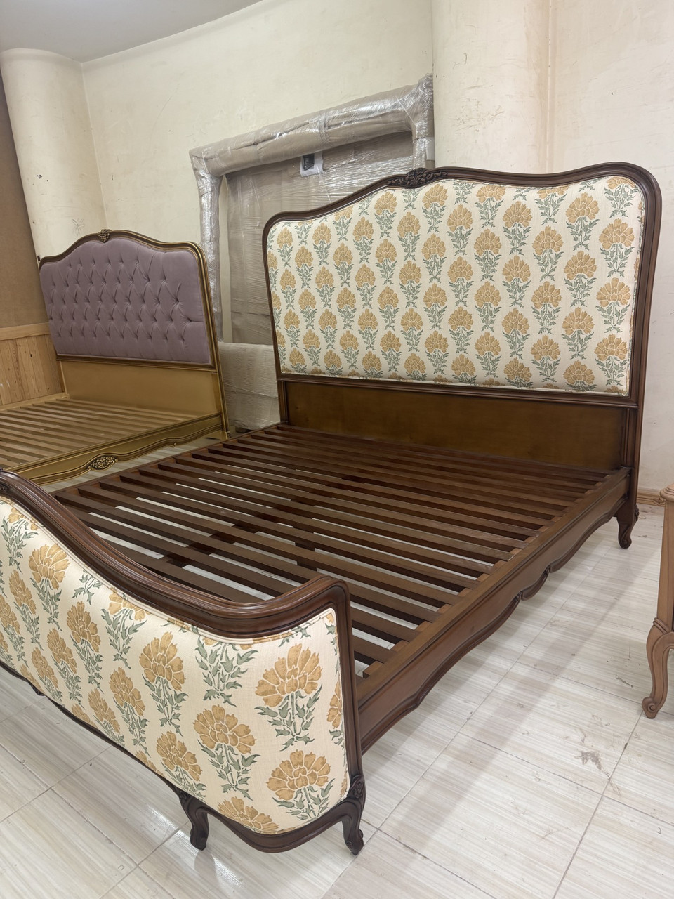 CORBEILLE FRENCH ANTIQUE BED FRAME