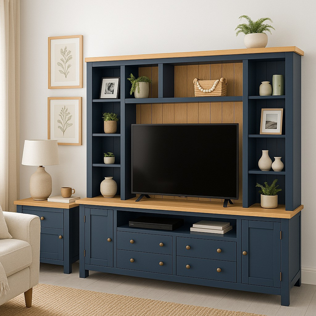 dresser tv stand Blake 4 Piece Entertainment Center with Storage, with Arched Bookshelves, Black Oak 【Ample Storage Space】Featuring 3 deep drawers Repurposed Dresser TV Stand Transformation