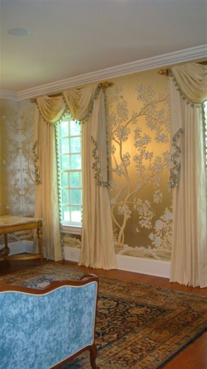 Window Treatment - Swaged Valance & Curtains