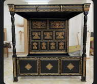 The Ultimate Gothic Sanctuary: Luxury Black & Gold Canopy Bed Reveal