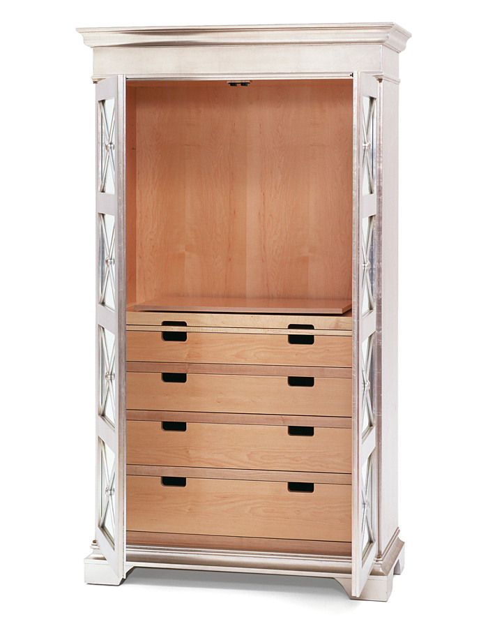 Luxury Regency Armoire, Silver