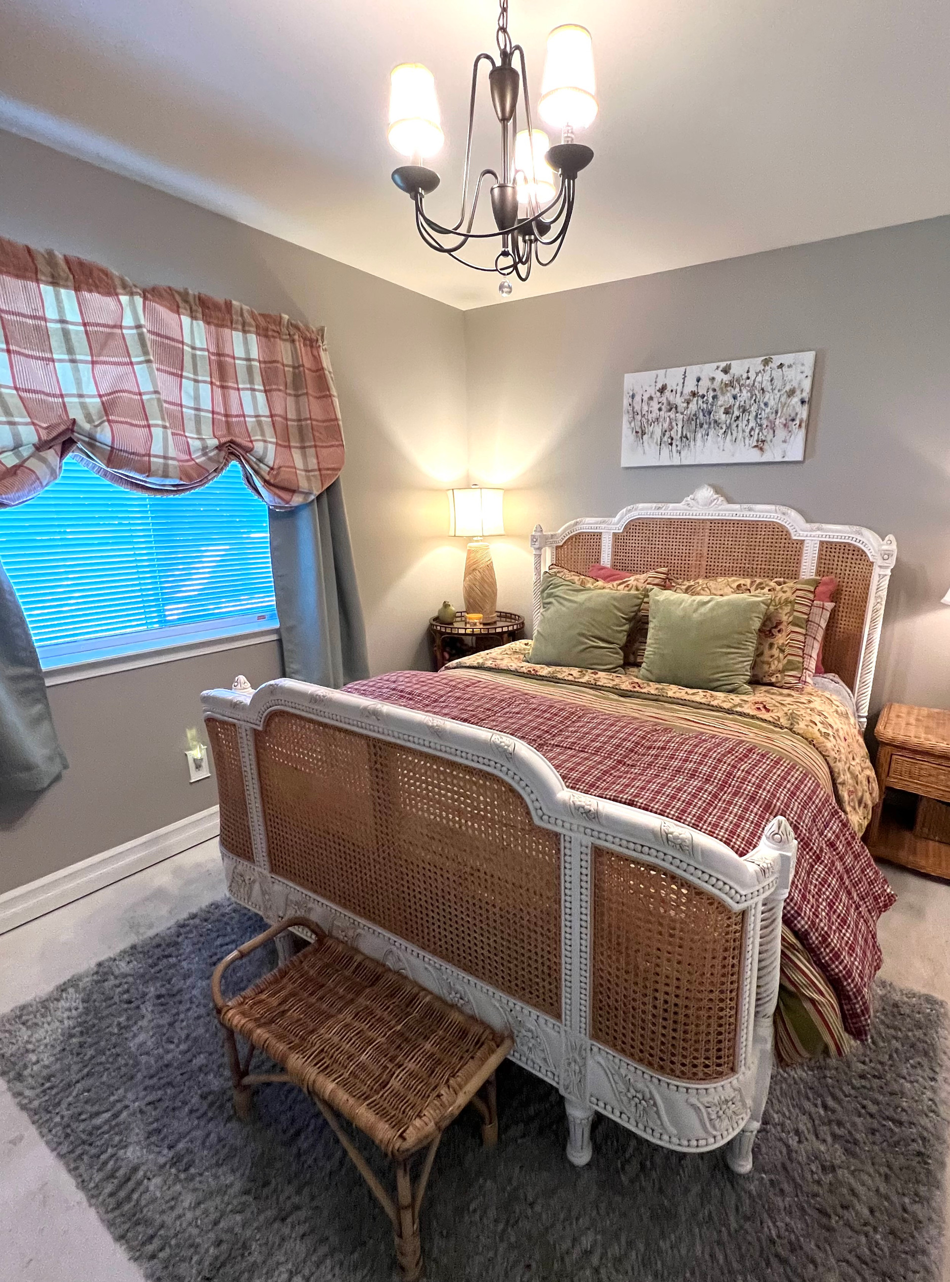 French Rattan Bed Ivory, French Country Bedroom Furniture