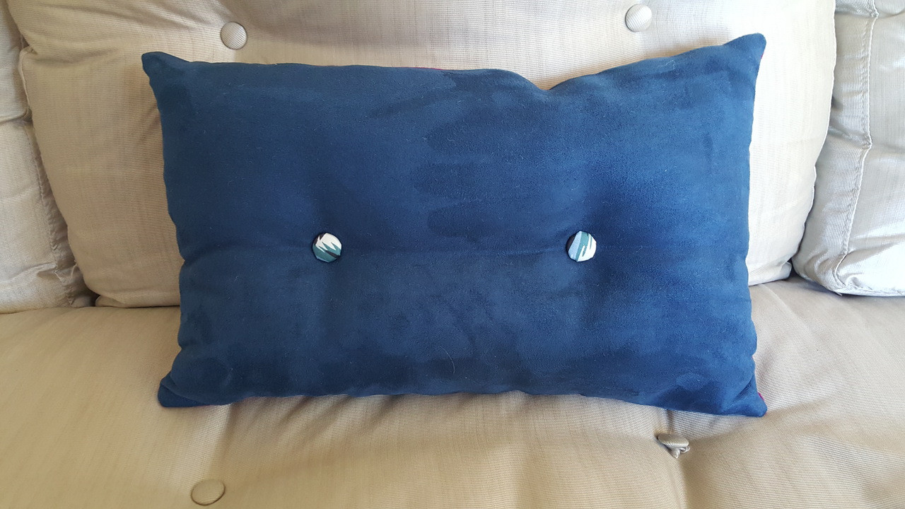 Pink Lumbar Throw Pillow with Missoni Button Detail