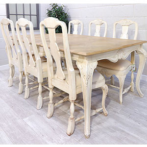 Chateau French dining table set, Ivory
