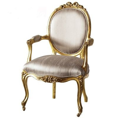 Marie Antoinette French Chateau Chair Antique White Gold