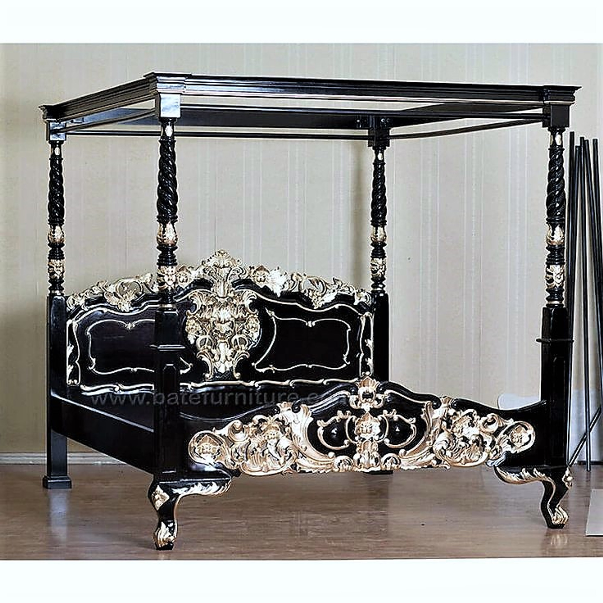 Mirrored Canopy Bed