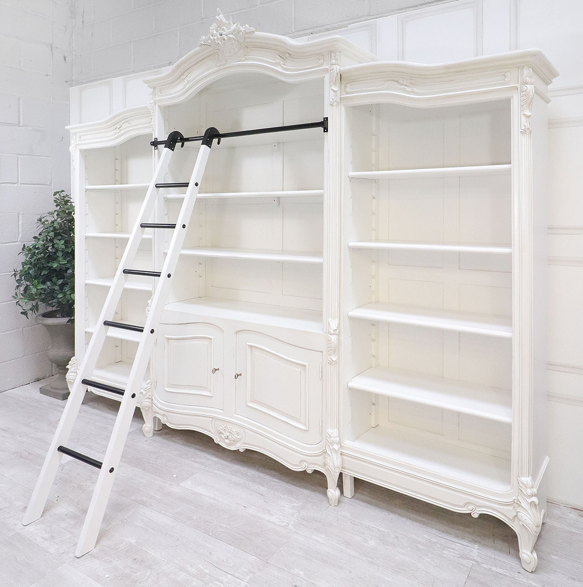 White Bookcase shabby chic decor', French Provincial Living Room