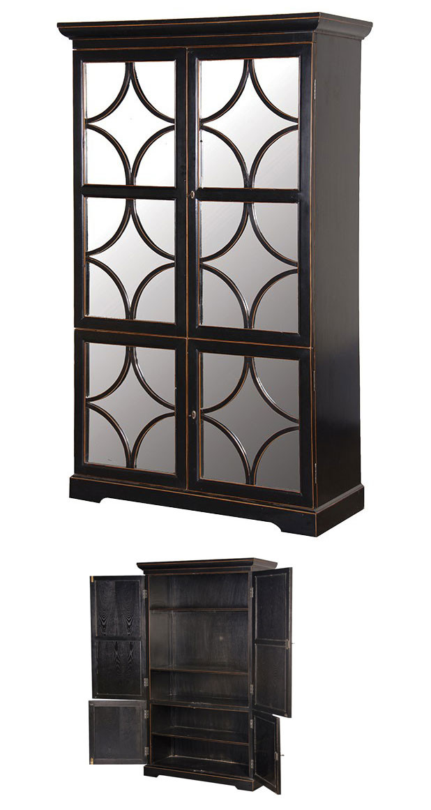 French Style Bookcase, Black Shabby Chic French Furniiture