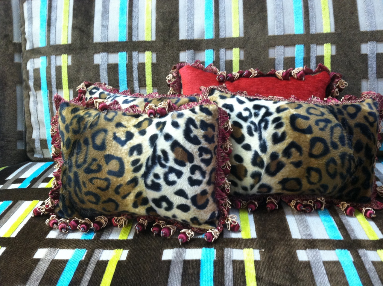Matelasse Lumbar Pillows, Diamond print