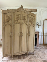 LOUIS XV FARMHOUSE ARMOIRE WARDROBE NATURAL