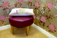 Bench Stool, The Bond Street Stool, round with gold legs