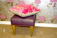 Bench Stool, The Bond Street Stool, round with gold legs