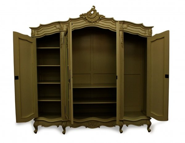 French Wardrobe & Armoire, Large, Black & Gold Armoire