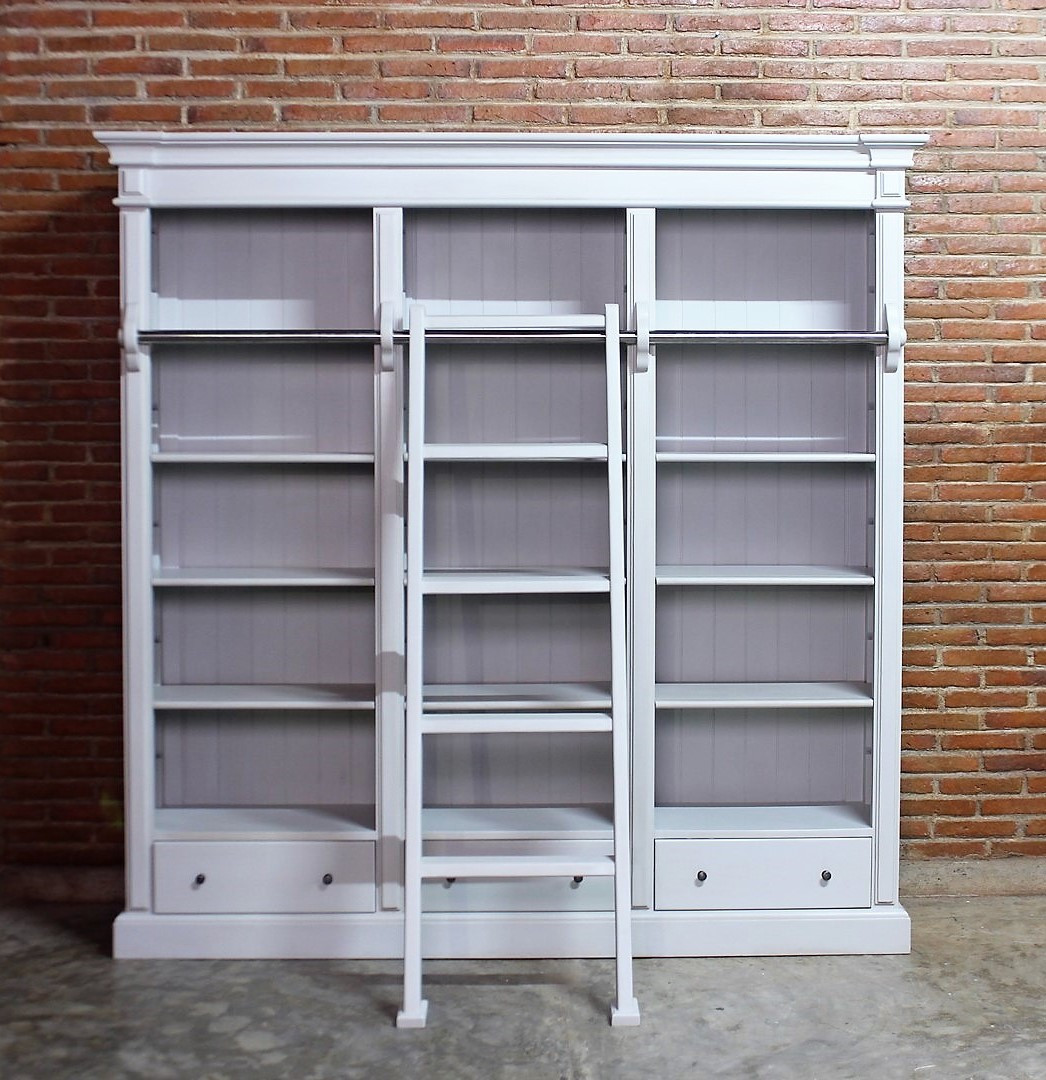 Grey Library Bookcase, French style