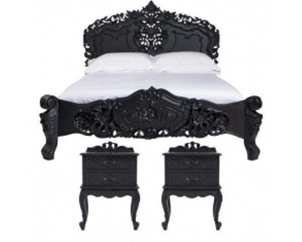 Rococo Bedroom set, Black Bedroom furniture