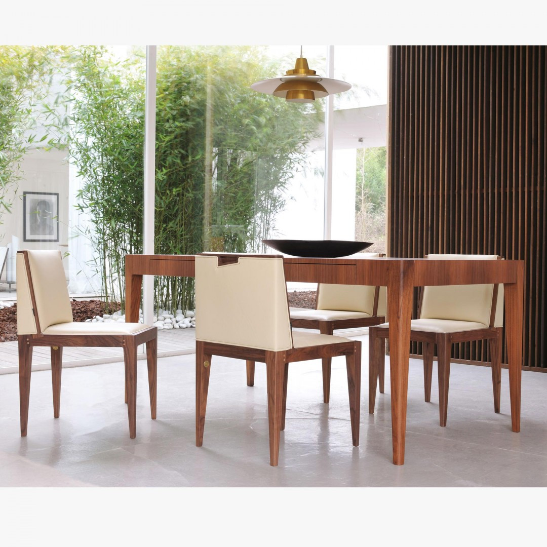 Modern Fench Dining Set, White and silver, high end