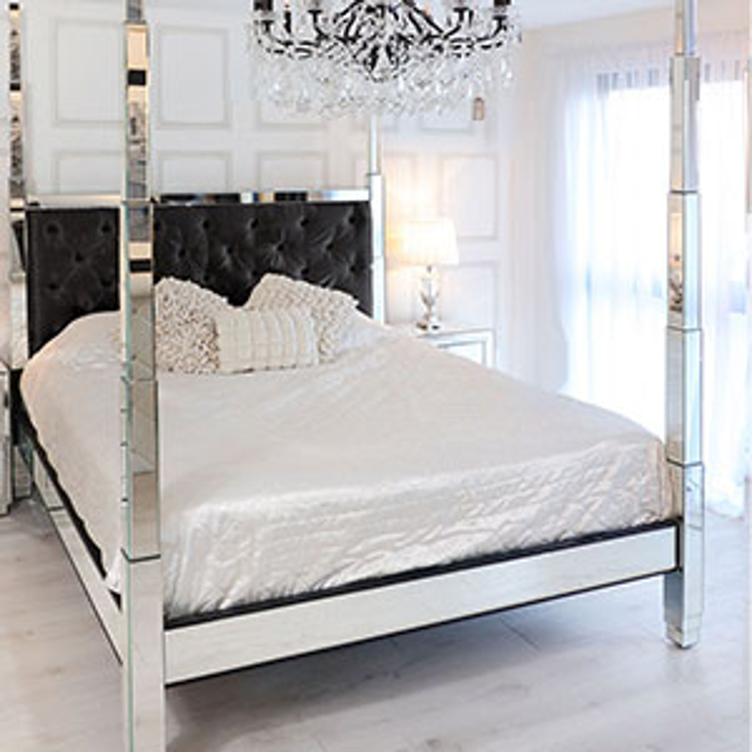 Mirrored Four Poster Bed 