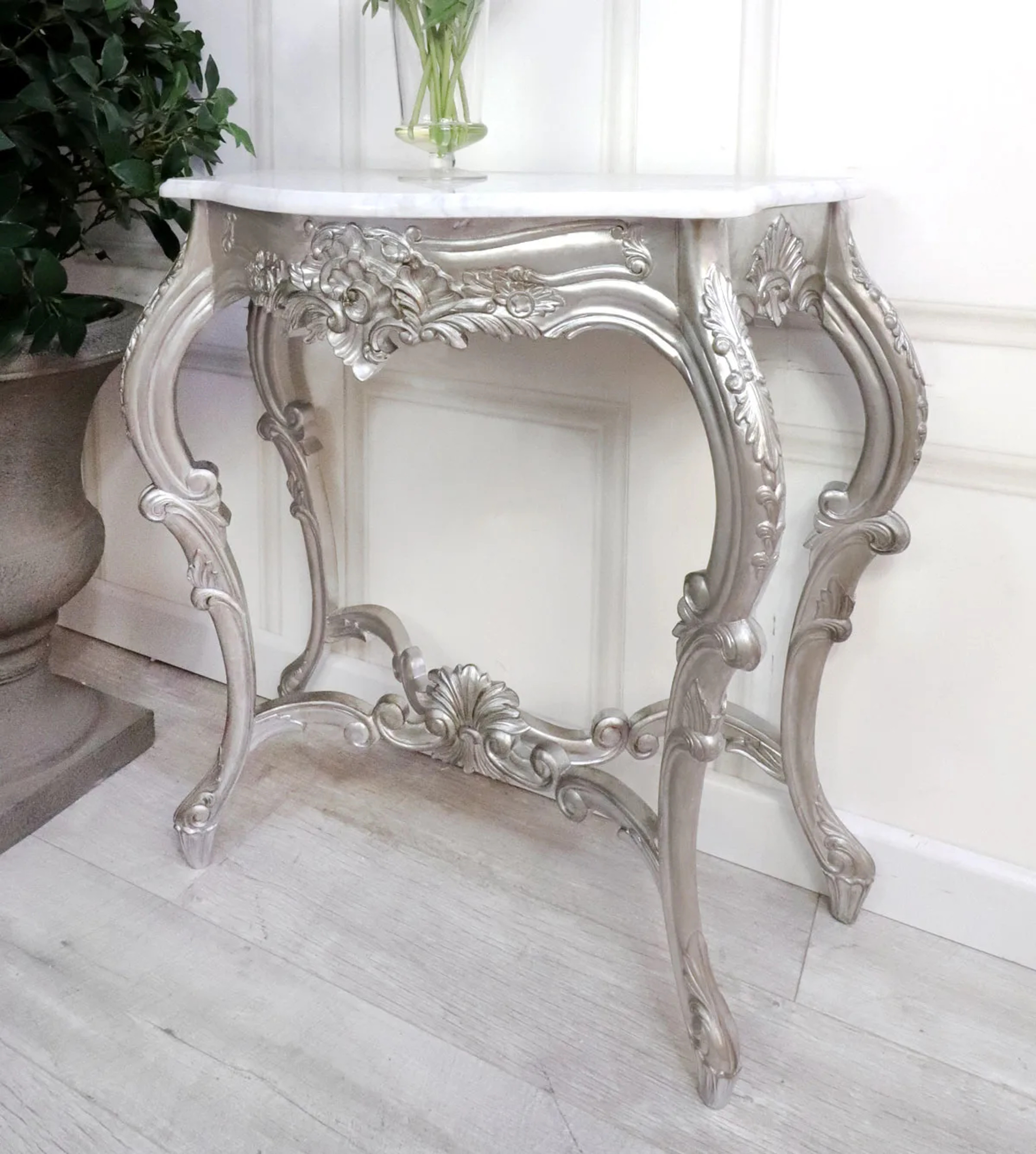 Silver French Bedside Table