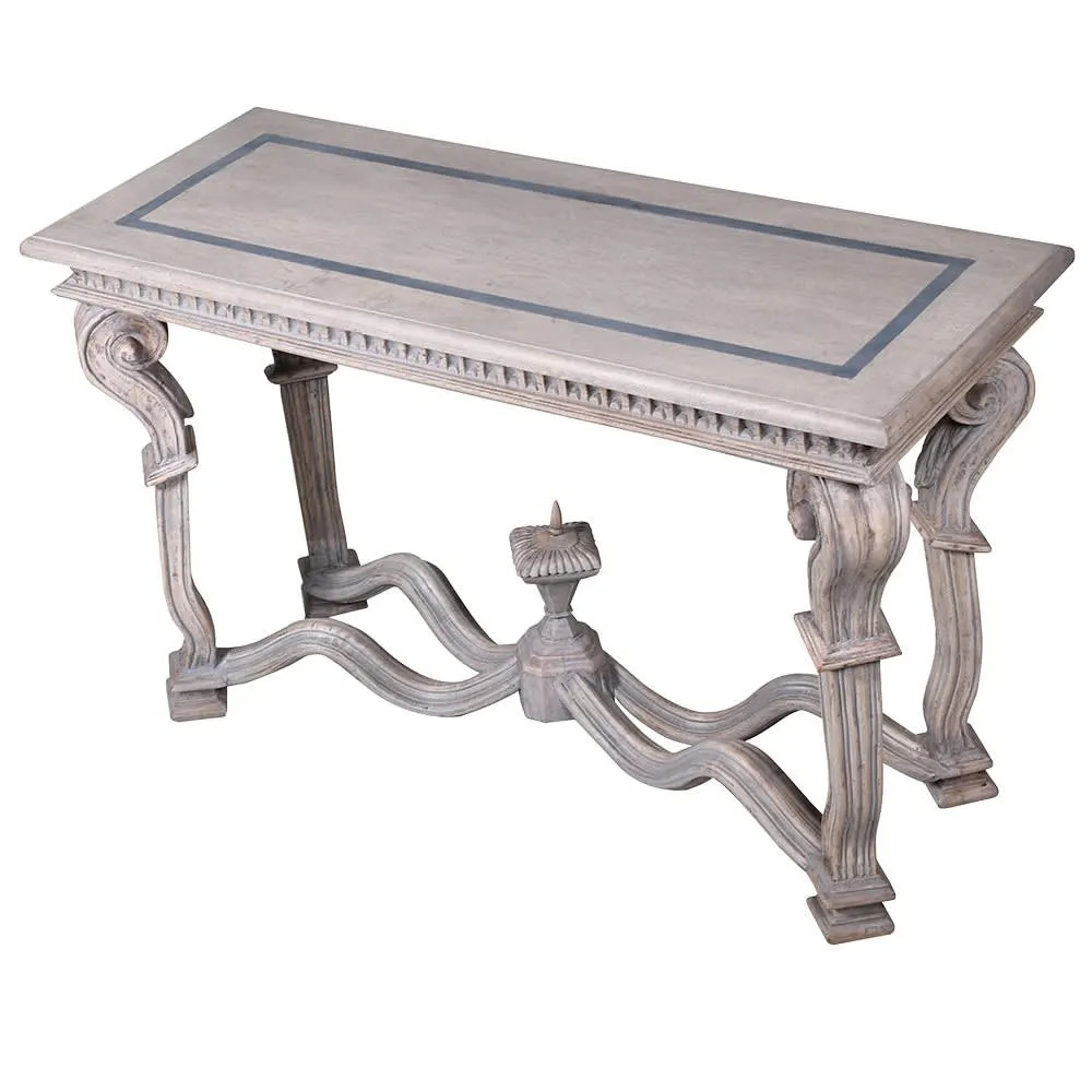 French Reclaimed 3 Drawer Hall Table - French Country Furniture USA