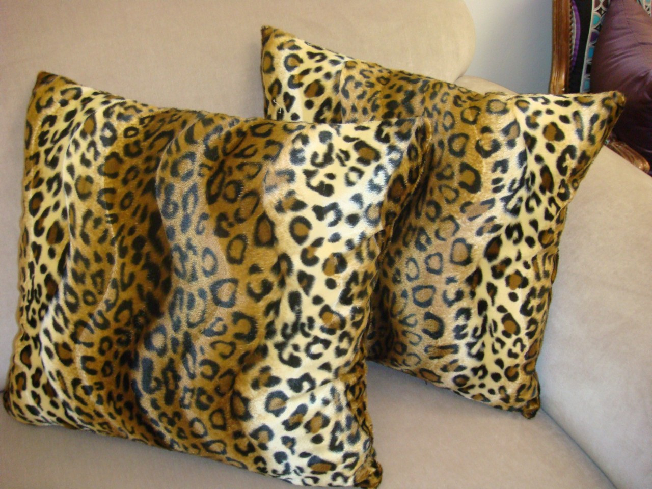 Cheetah Throw Pillow, Brown & Gold Animal Print Collection