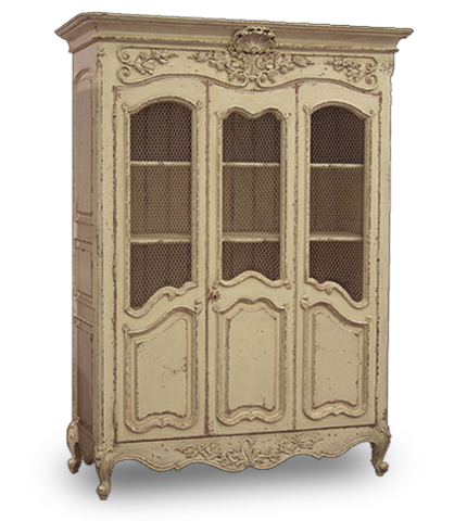 Shabby Chic Wire Showcase, French Antique Cream