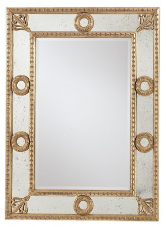 Luxury Mirrored Mirror, Antiqued ON SALE