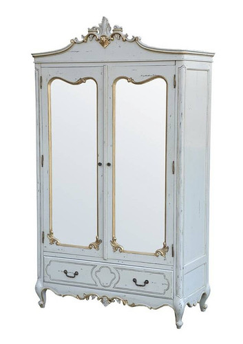Marie Double Door Armoire. Gold & Blue