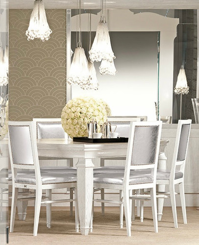 French Luxury Dining Table set, White