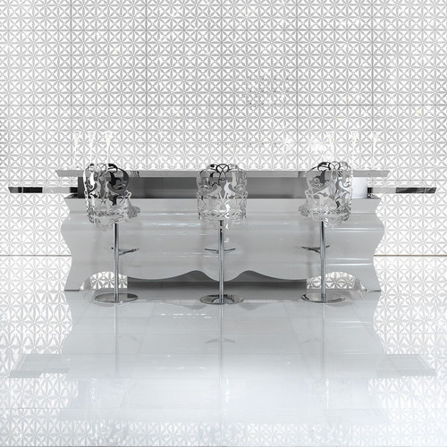 Luxury Dining Table set, Modern Silver & White