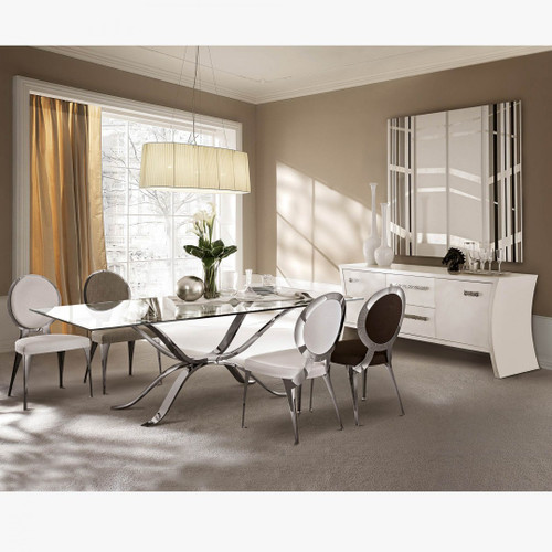 Glam Sideboard, White & Chrome