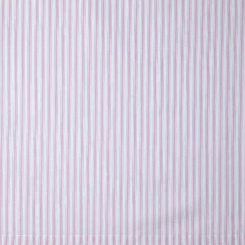 Pink and white ticking curtain