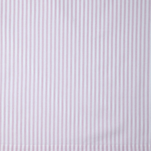 Pink and white ticking curtain