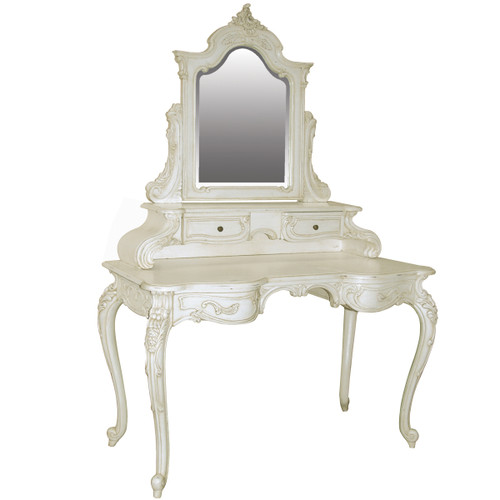 French Chateau Vanity Table, Chateau Silver