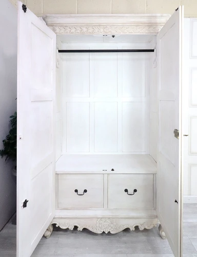 French Armoire, Chateau Whitewashed