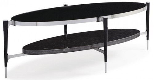 The Esquire Cocktail Table with metal, granite, and glass