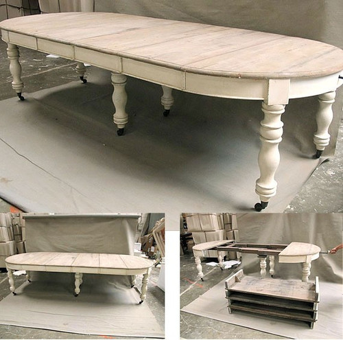French Round Dining Table, Chateau Ivory