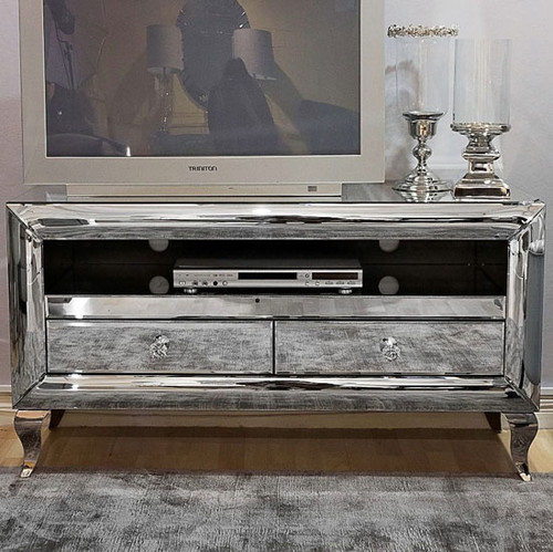 Mirrored TV Stand With French Legs