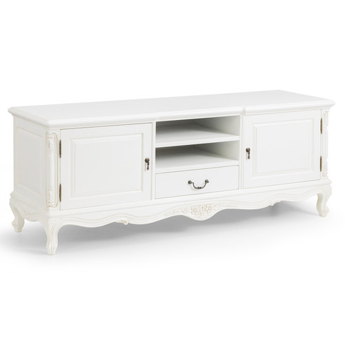 WHITE FRENCH TV UNIT OR SIDEBOARD