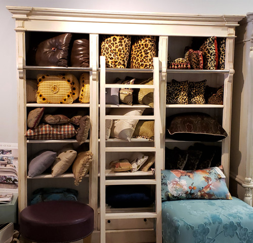 Ivory Library Bookcase with ladder