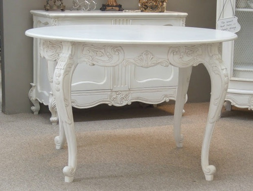 Provincial Round Dining Table Set White