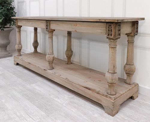 French Reclaimed Long Hall Table with Drawers